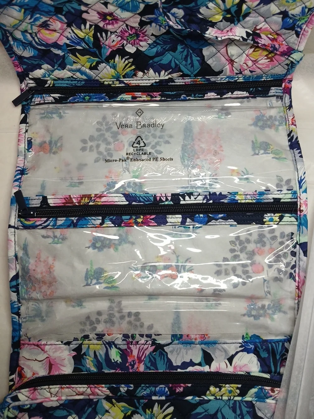 Vera Bradley Floral Quilted Hanging Travel Cosmetic Bag In Garden Grove NWT